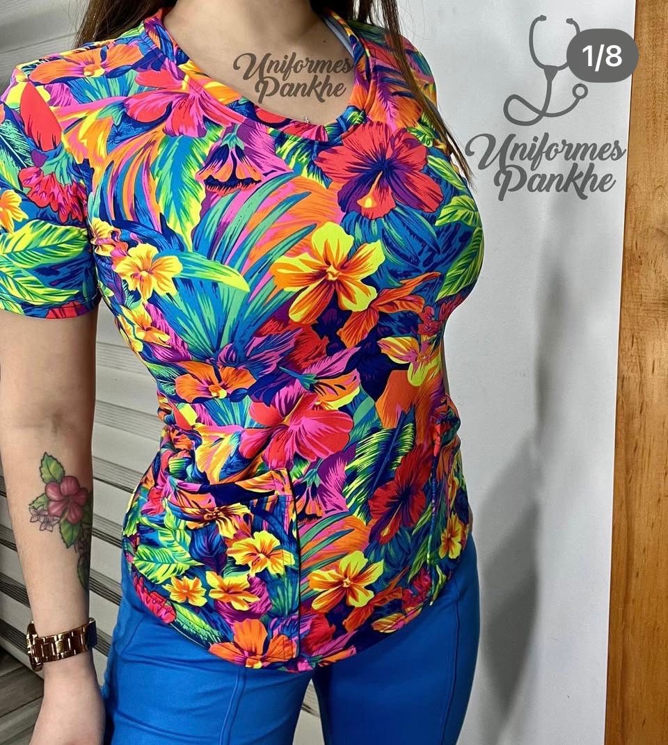 Polera Tropical multicolor