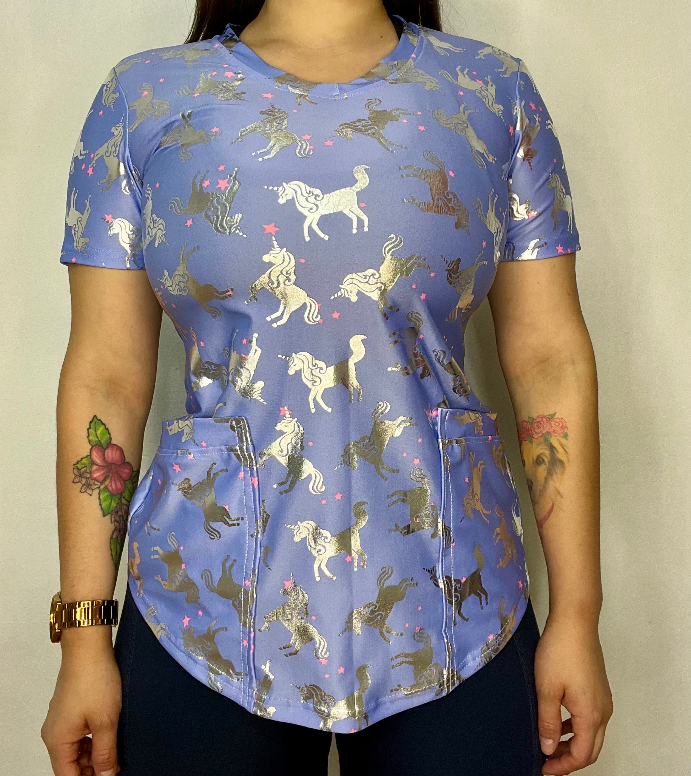 Polera Unicornios plata