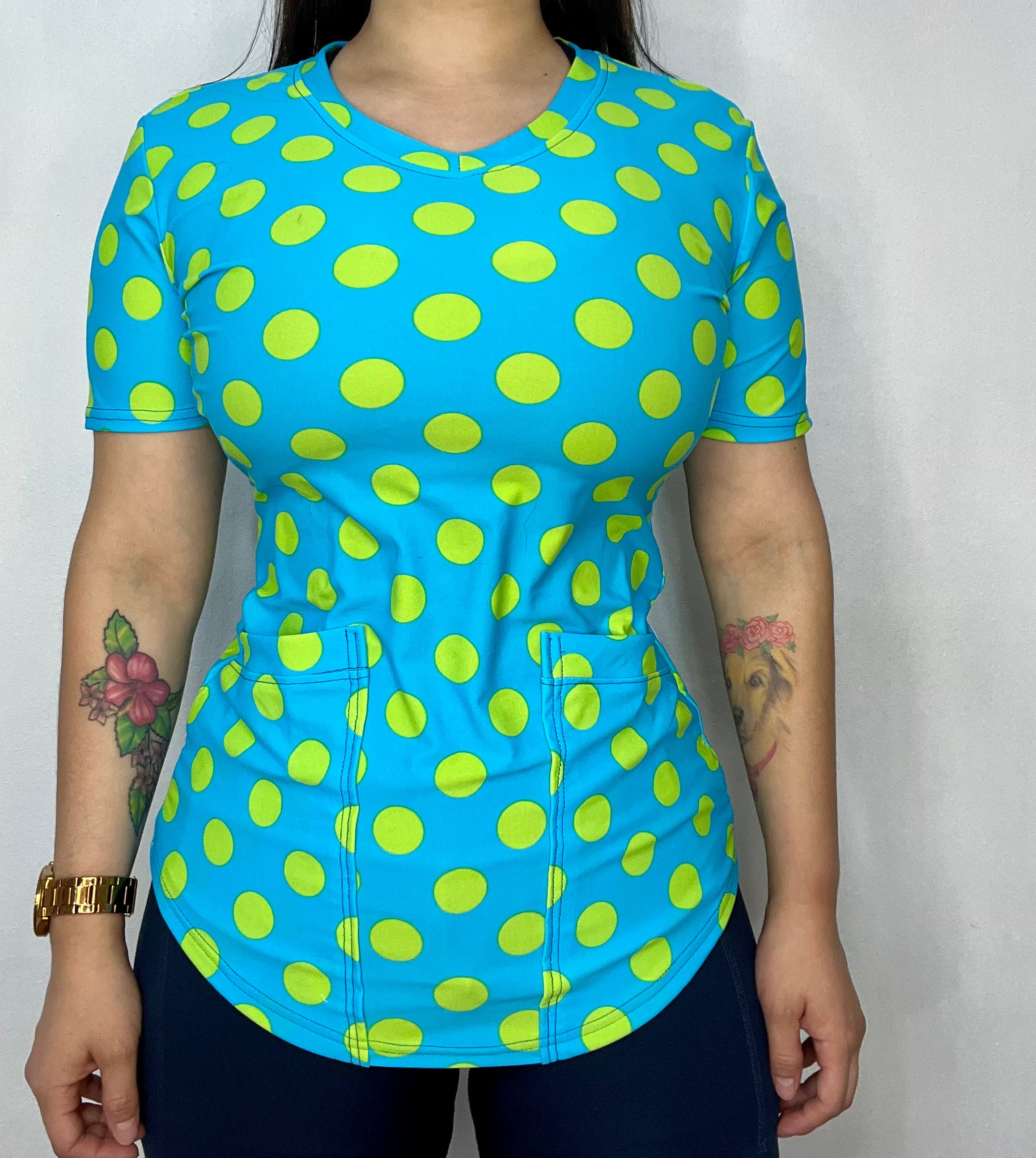 Polera Lunar verde Fondo Calipso