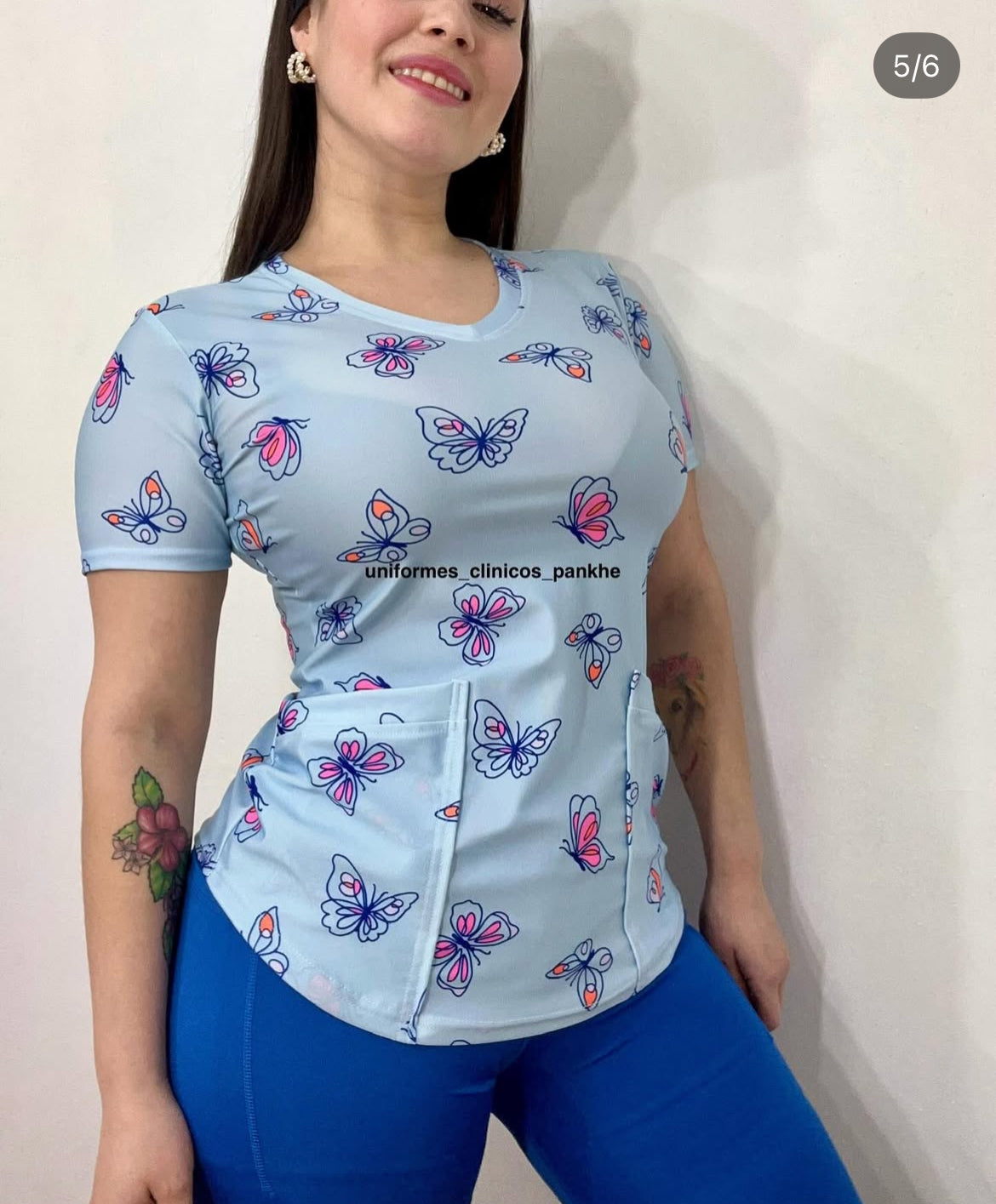 Polera Mariposa Celeste