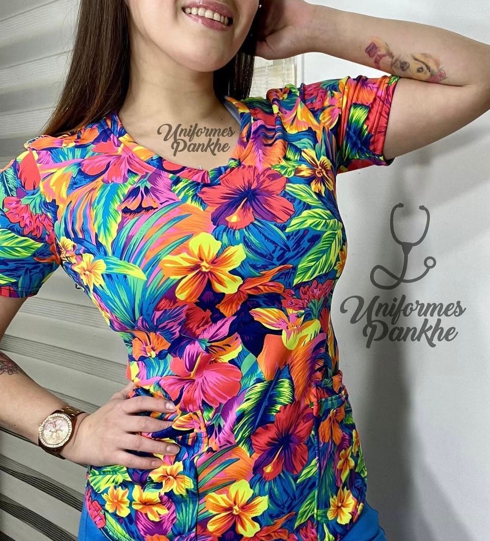Polera Tropical multicolor
