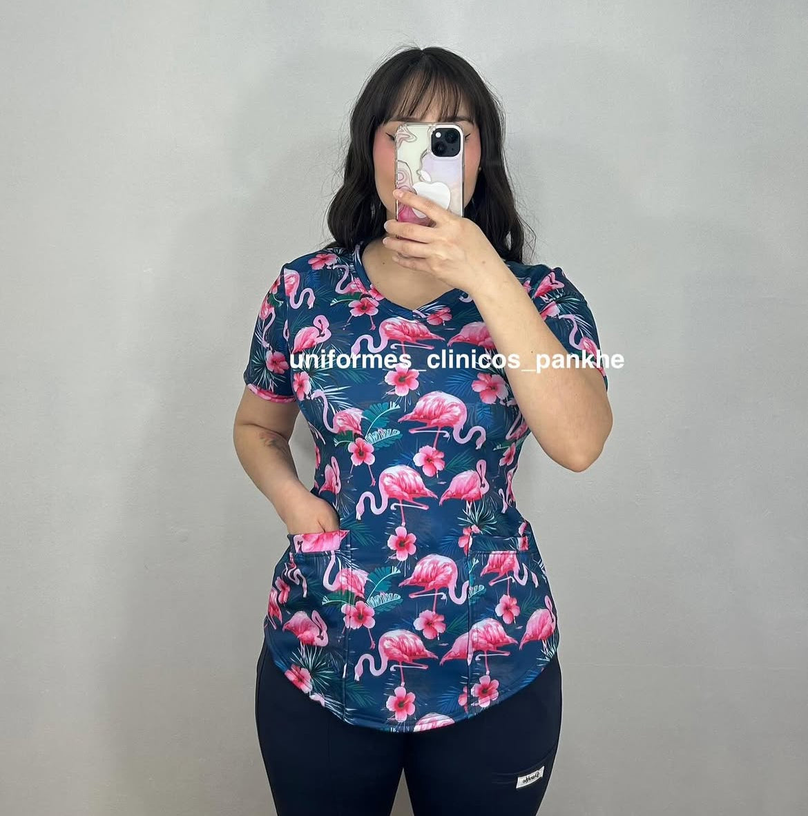 Polera Flamencos Azul Marino