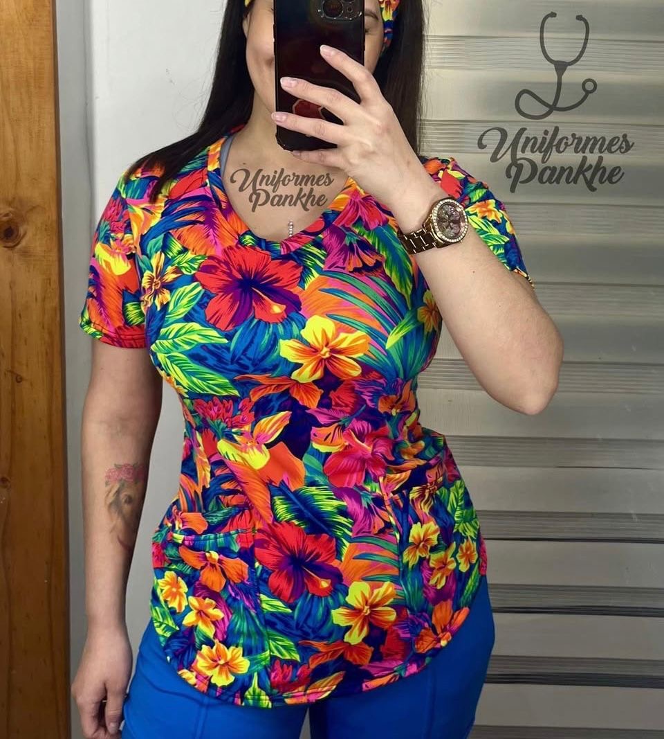 Polera Tropical multicolor