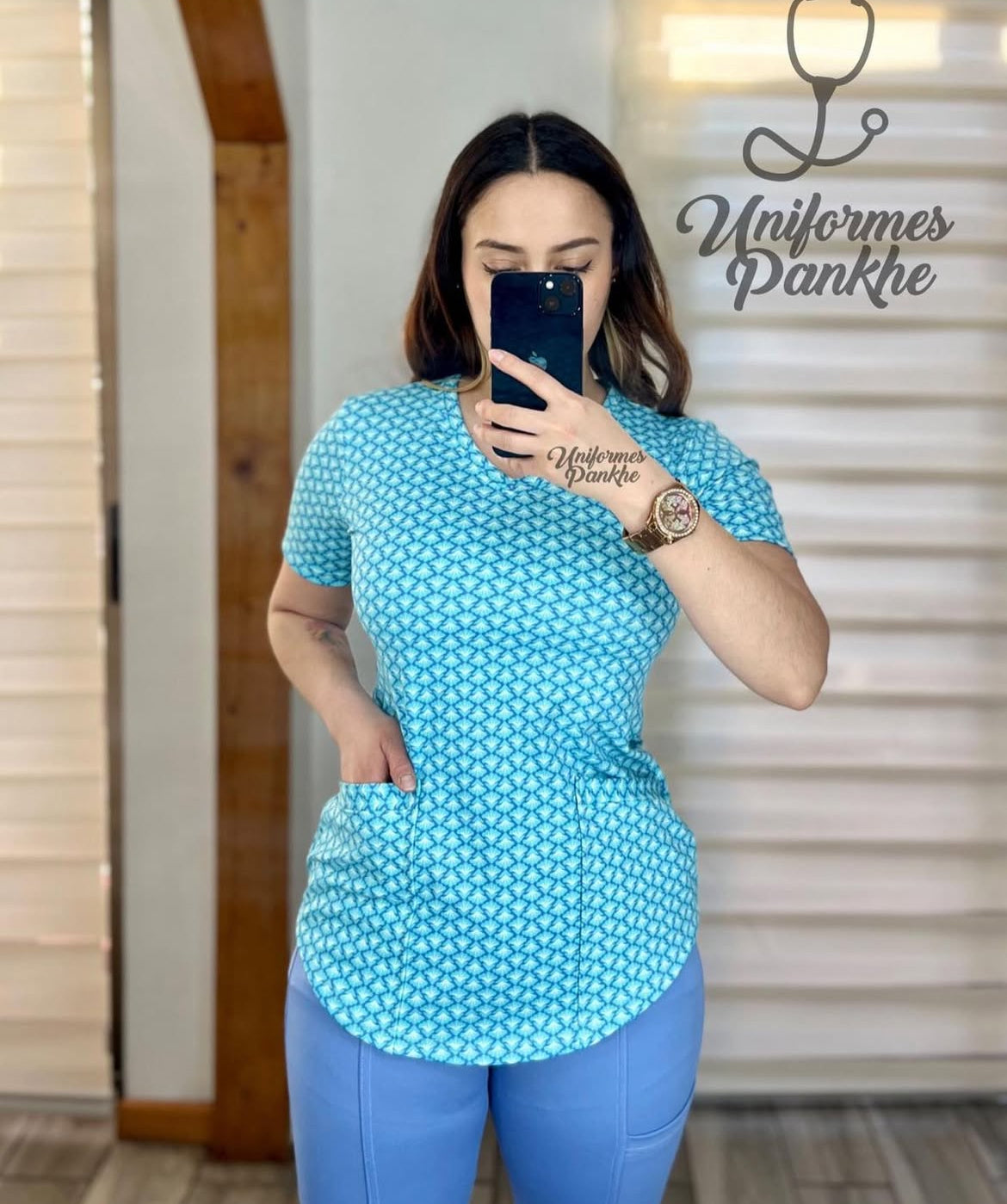 Polera Crustáceo Celeste