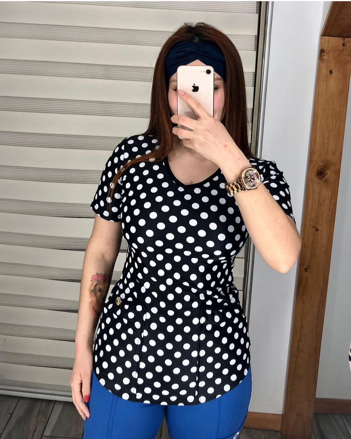 Polera Negra Lunares