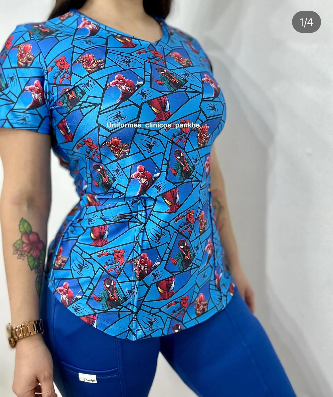 Polera Spiderman azul rey – Uniformes Clínicos Pankhe