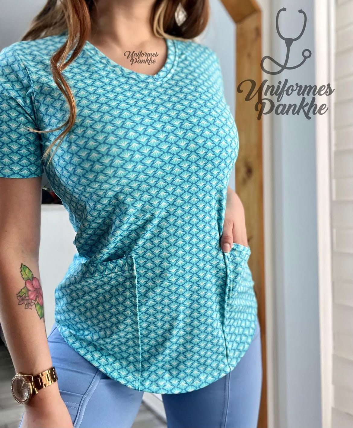 Polera Crustáceo Celeste