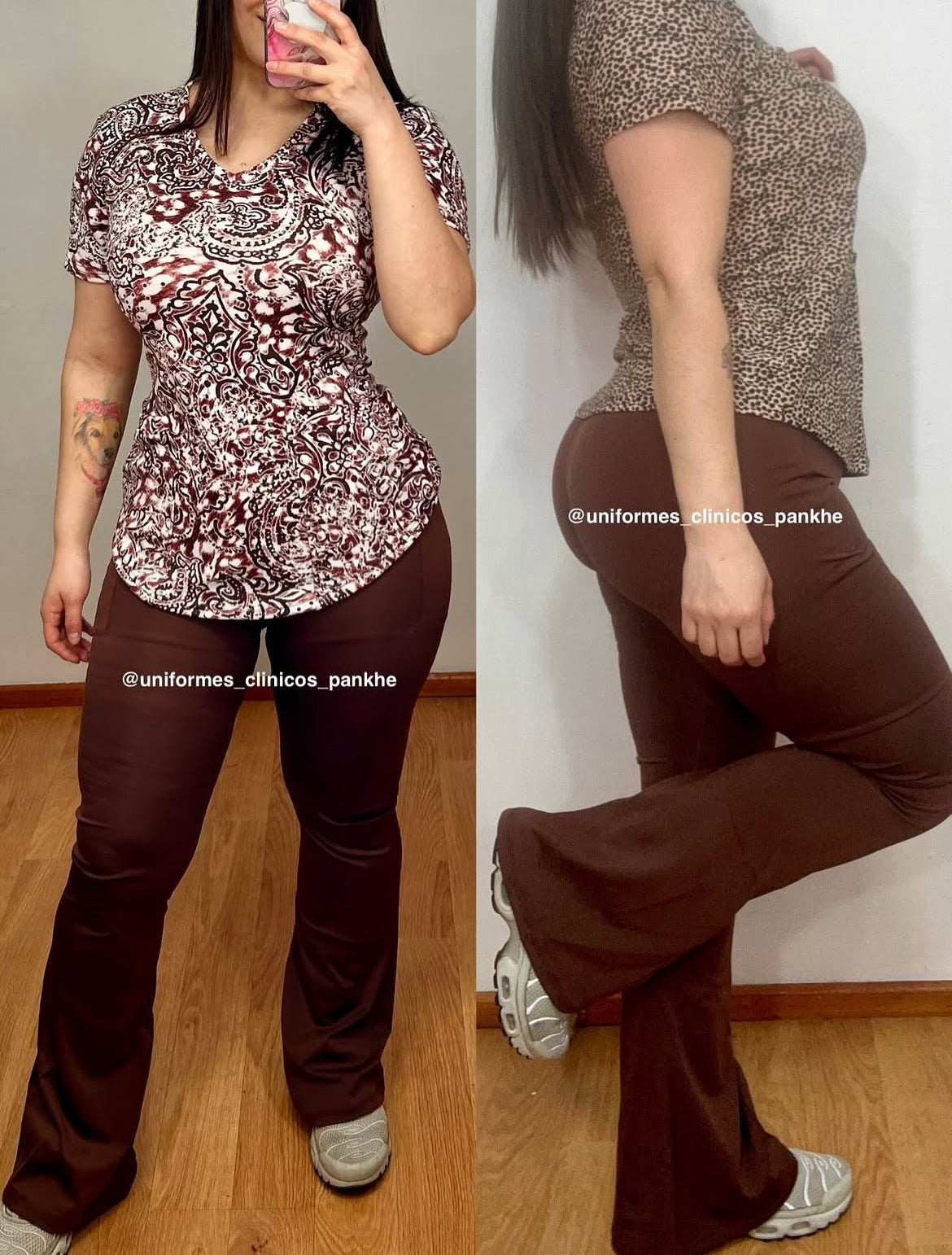 Pantalón Clínico Flare Café