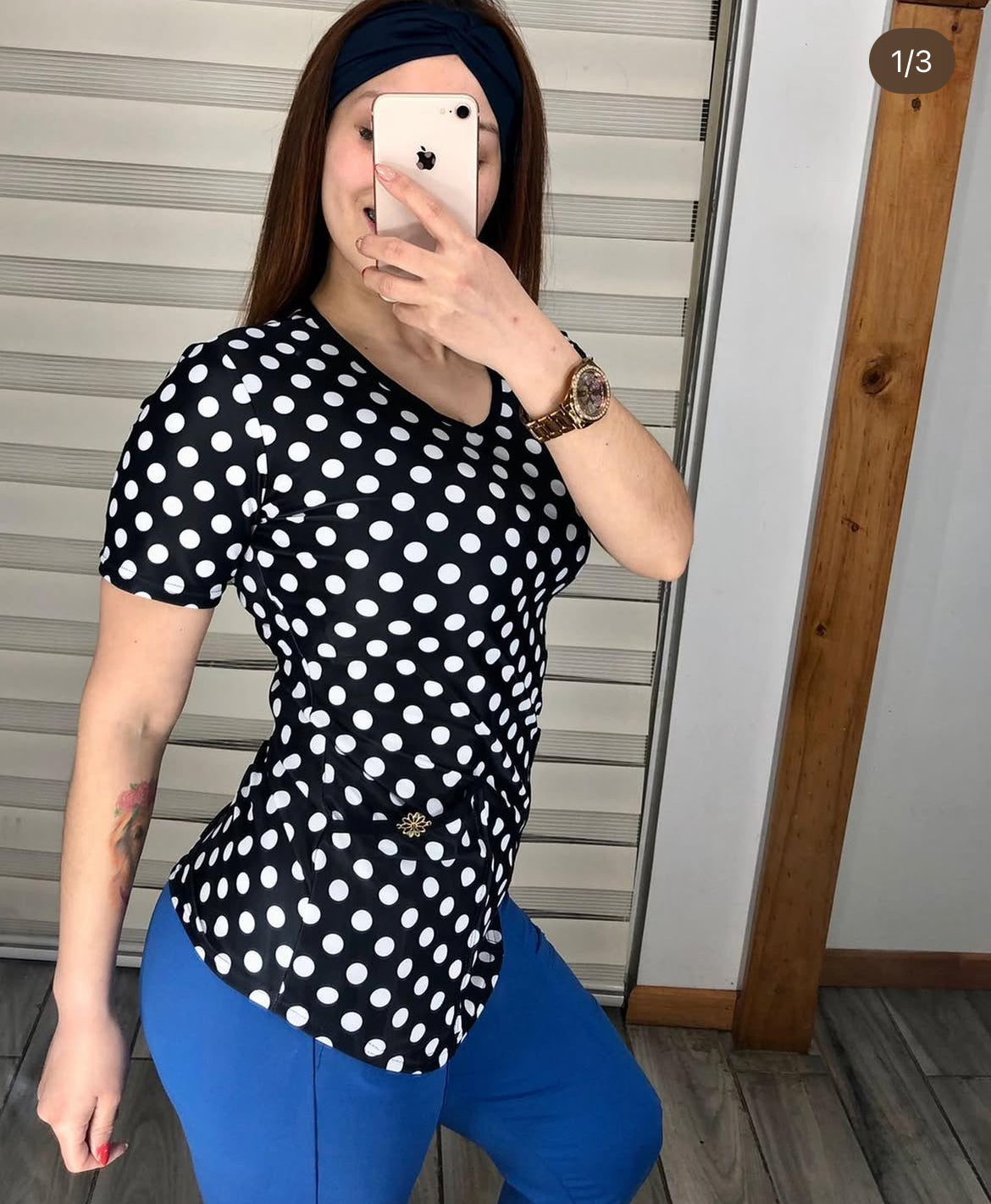 Polera Negra Lunares