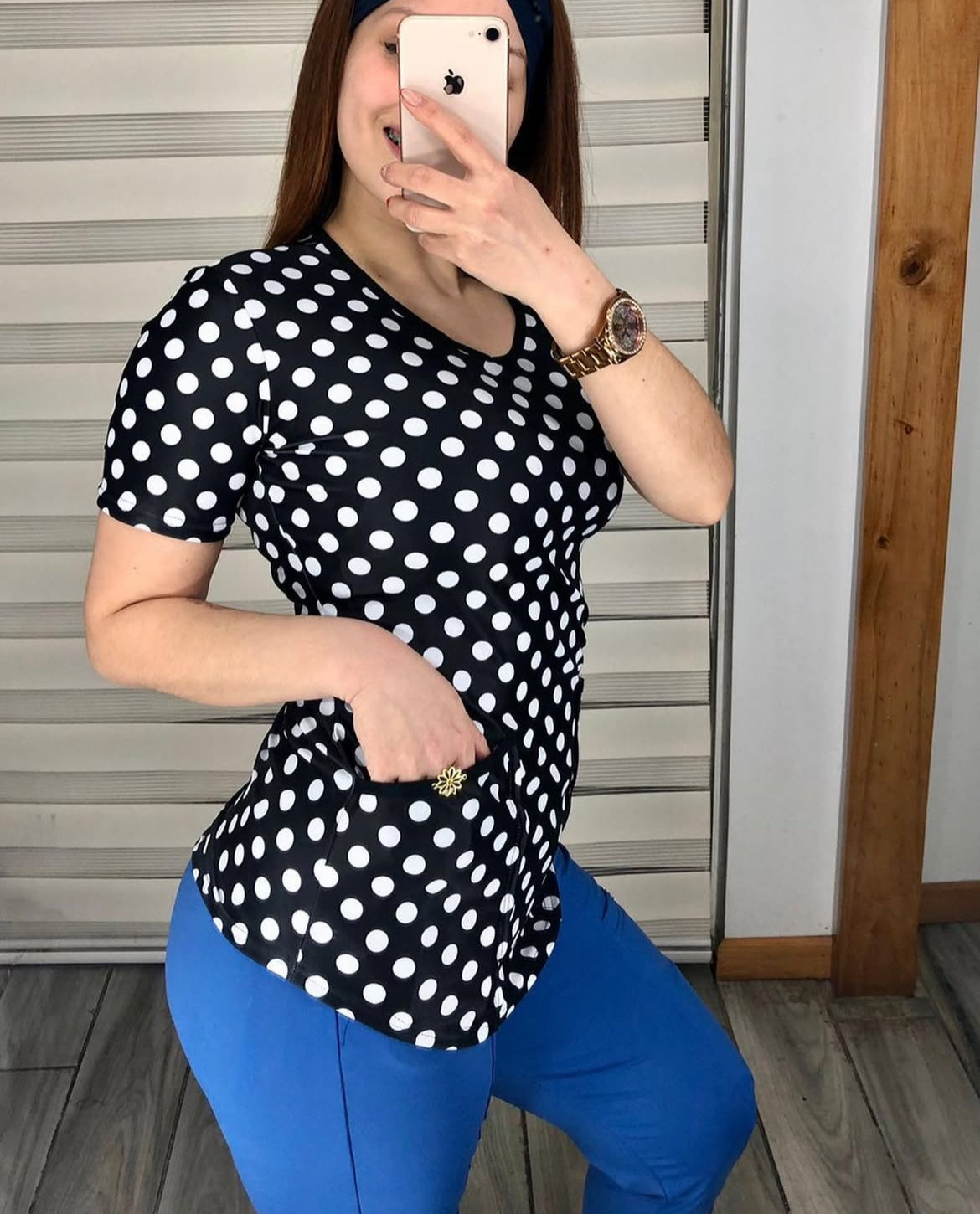 Polera Negra Lunares