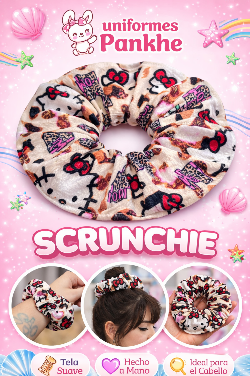 Scrunchie Kitty Print