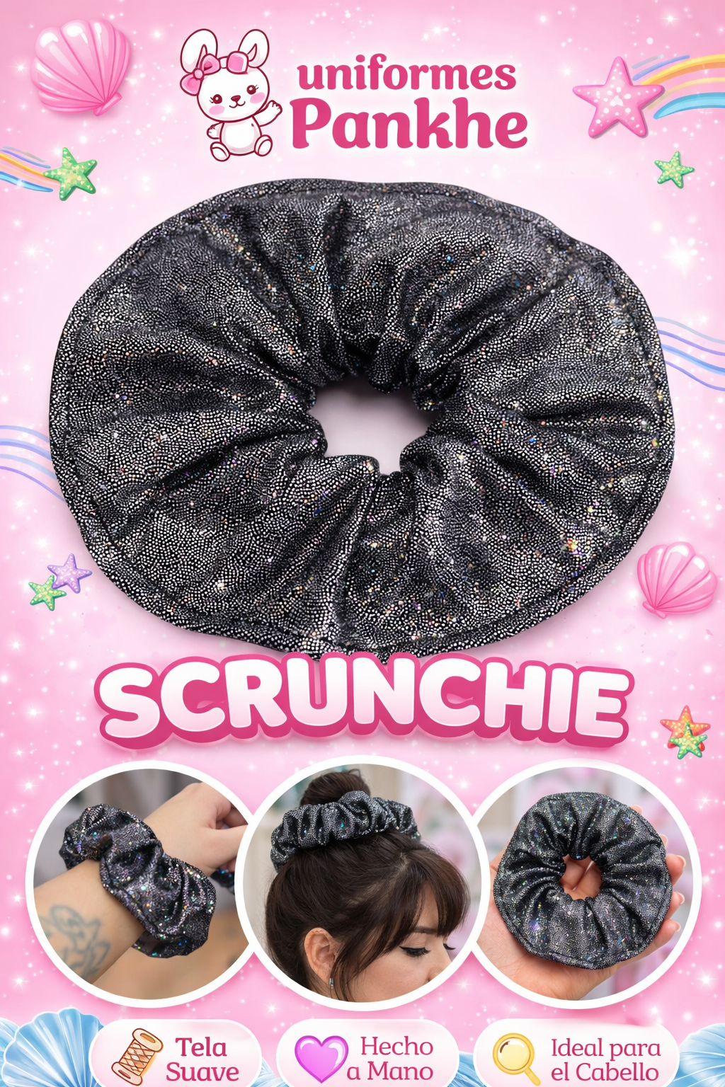 Scrunchie Plata metal