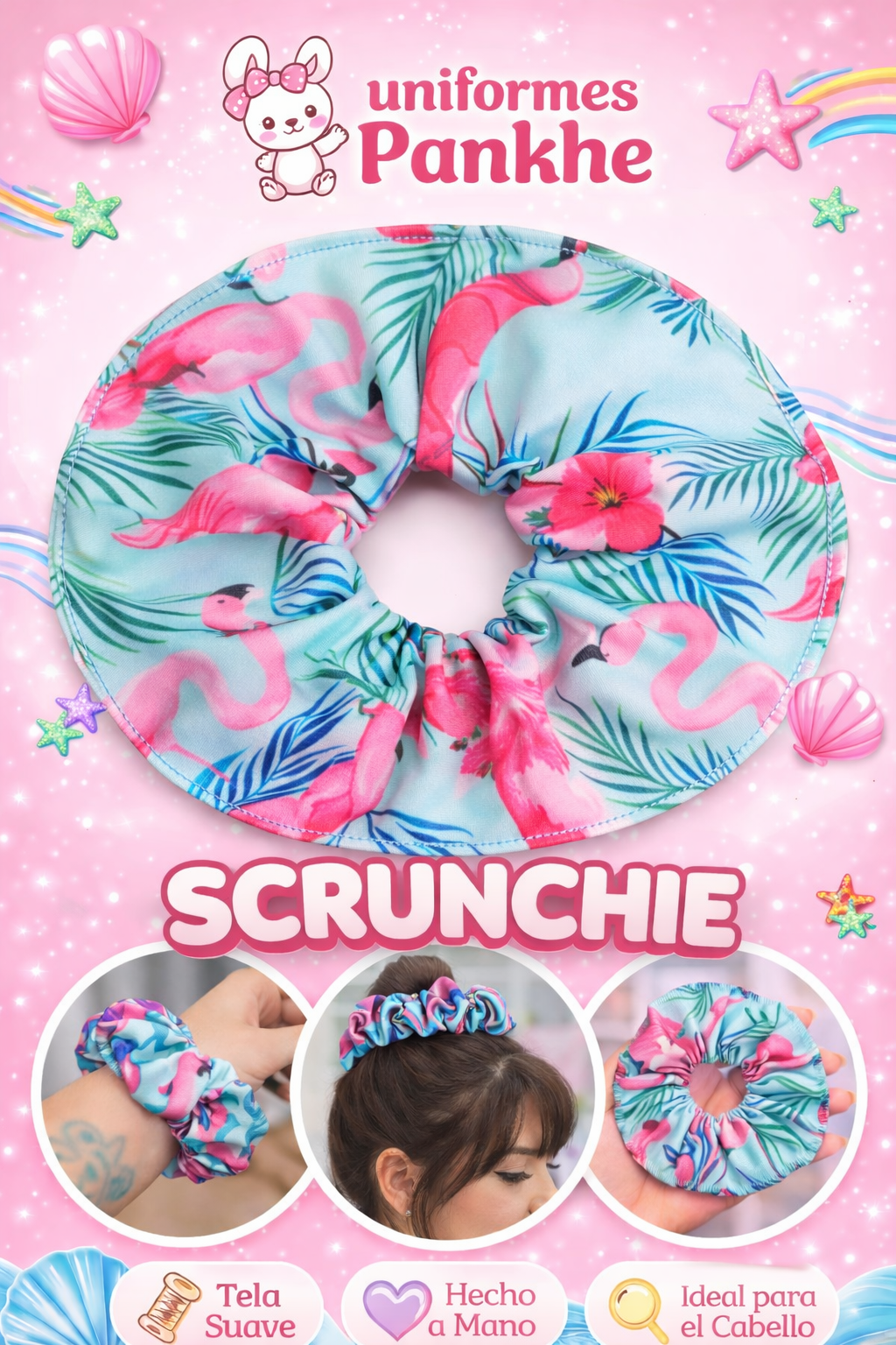 Scrunchie Flamencos claros
