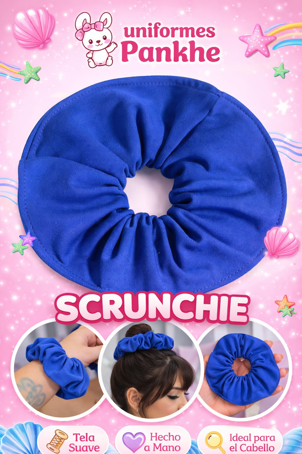 Scrunchie azul rey