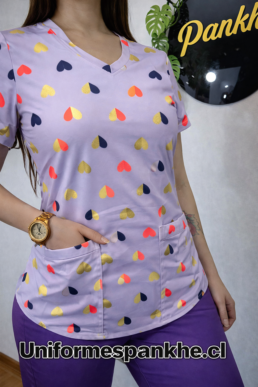 Polera Lila Corazones